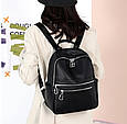 Модний міський рюкзак з двома кишенями спереду А05-0581 Чорний, фото 4
