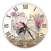 Настінний дерев'яний годинник "Прованс Букет дельфініумів" 25 см Гранд Презент гппрг03ф25