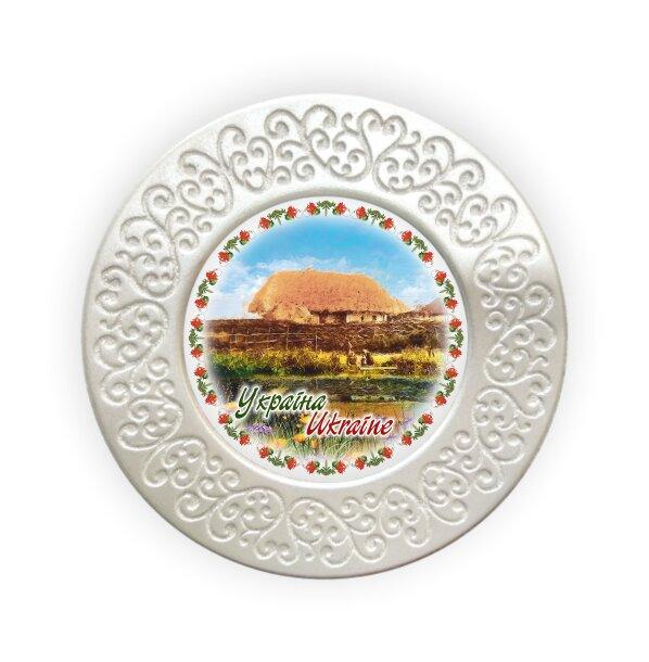 Тарілка Україна "Хата з озером" полікераміка 12 см Гранд Презент гпукт01ф12