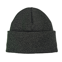 Зимова чоловіча шапка трикотажна унісекс з відворотом на флісі тепла еластична зручна шапка розмір 56, фото 2