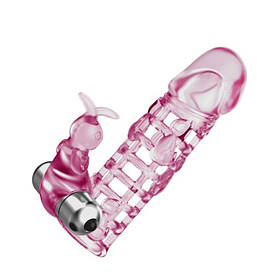 Подовжувальна насадка вібрацією та стимулятором кінцевого клітора рукава в рукаві