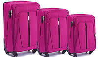 Набор дорожных чемоданов Wings 1706 3 в 1 (L, M, S, XS) Розовый