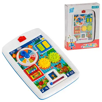 Дитячий інтерактивний планшет TK Group (підсвічування, казка, пісні, годинник, звуковий ефект, укр. озвучка) 9066