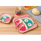 Набір дитячого бамбукового посуду Сова, фото 2