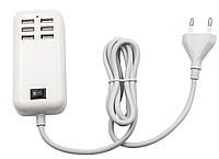 Адаптер на 6 USB ток 5A с сетевым шнуром питания