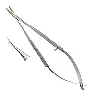 Ножиці для рогівки по Castroviejo, тупі, зігнуті. Довжина 10 см