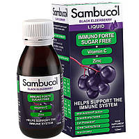Cироп для иммунитета Sambucol Immuno Forte Sugar Free Vitamin C Zinc Liquid 120 мл