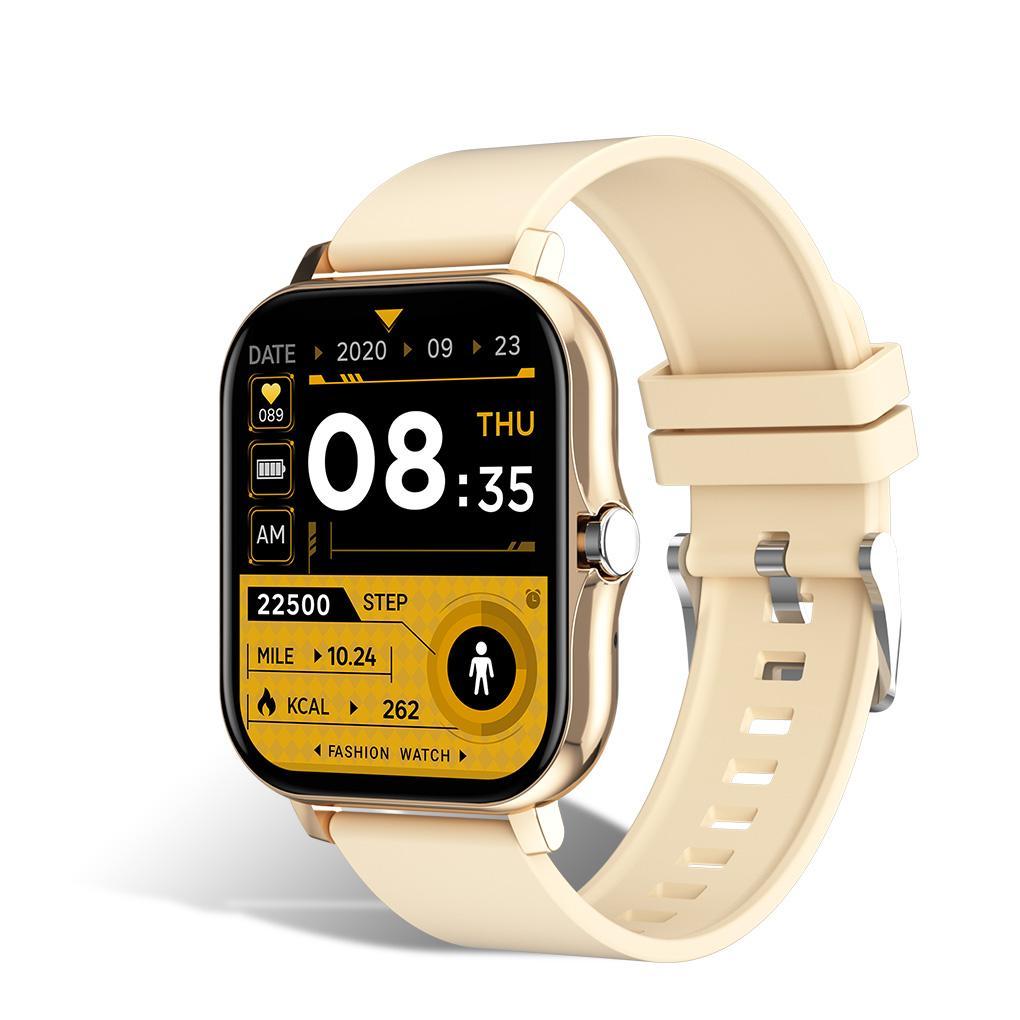 Смарт годинник фітнес браслет з силіконовим ремінцем, Bluetooth, золотистий