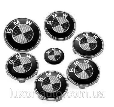 Колпачки карбоновые (заглушки) в литые диски BMW (БМВ) 68 мм Черно-белые карбоновые - фото 7 - id-p1685649014