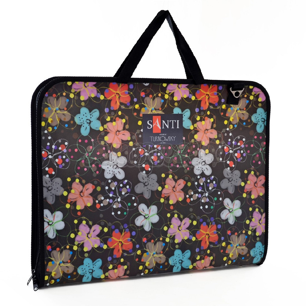 Папка-портфель для эскізів А3 "Santi" 491534  "Flowers", (367*30*495мм), шт, фото 1