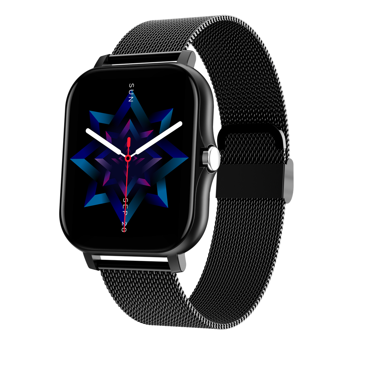 Смарт Часы Фитнес Браслет с Металлическим Ремешком, Bluetooth, Черный ...