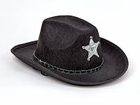 Карнавальная шляпа дикого Запада - шляпа Шерифа черного цвета
