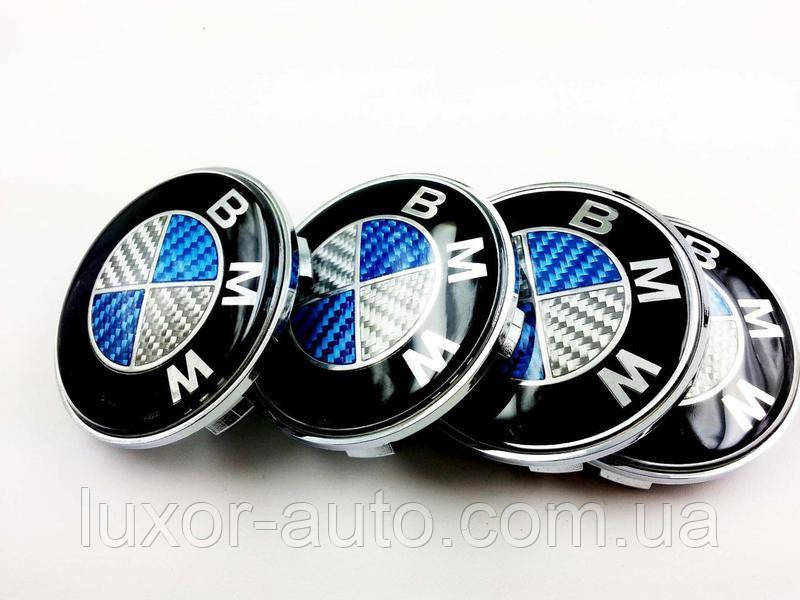 Колпачки карбоновые (заглушки) в литые диски BMW (БМВ) 68 мм Классика карбоновые - фото 2 - id-p1685667419