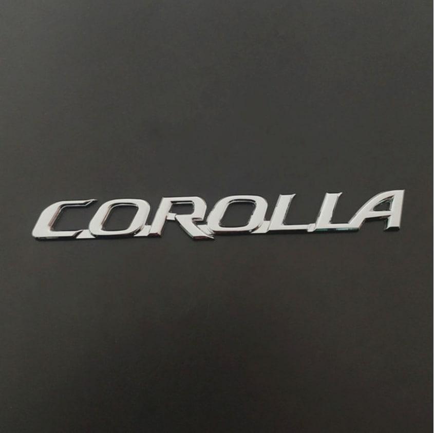 Эмблема шильдик логотип COROLLA 170*19 мм хромированная - фото 4 - id-p1685660791