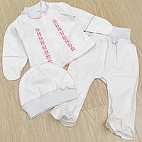 62 1-3 мес вышиванка костюмчик комплект для новорожденных девочки девочке весна осень 6012 БЛ