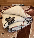 Двостороння ковдра з відкритим хутром полуторна 145х210, фото 3