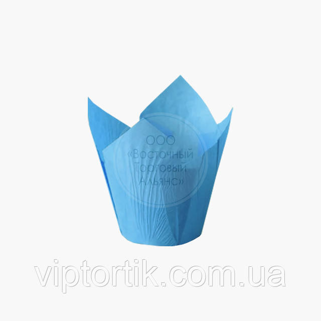 Форми для випікання мафінів і кексів — Тюльпан синій — 150х150 Ø50 мм, фото 1