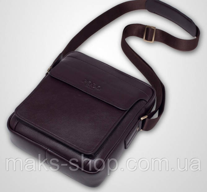 Качественная мужская сумка через плечо кожаная барсетка планшетка Поло, Мужская сумка-планшет Polo эко кожа - фото 3 - id-p1685667540