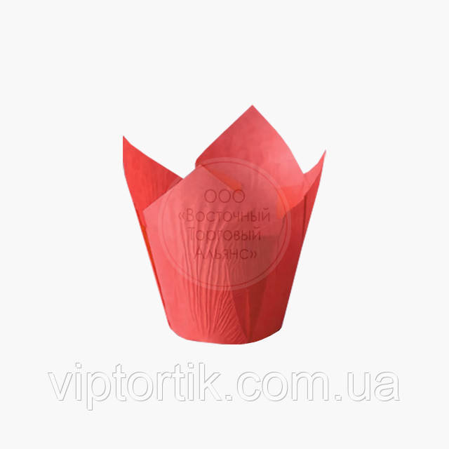 Форми для випікання мафінів і кексів — Тюльпан червоний — 150х150 Ø50 мм, фото 1