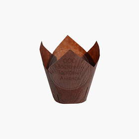 Форми для випікання мафінів і кексів — Тюльпан коричневий — 150х150 Ø50 мм