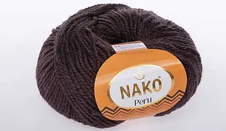 Турецька пряжа для в'язання NAKO Peru (перу) вовна з альпакою — 6962 коричневий