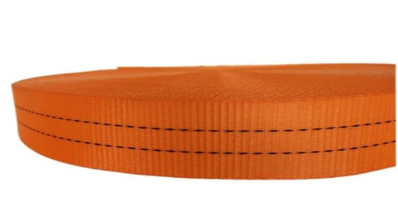 Ремінна стрічка поліефірна, ширина 40мм, довжина 100м (2000 кг), помаранчева