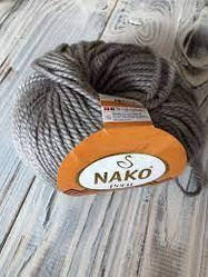 Турецька пряжа для в'язання NAKO Peru (перу) вовна з альпакою —195 світло-сіра Mуліне
