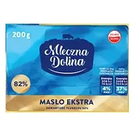 Масло сливочное 82% Млечна Долина Mleczna Dolina 200г, Польша