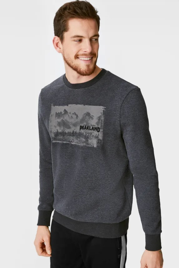 Чоловічий реглан із начосом, розмір M, колір сірий