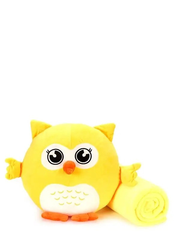 М'яка іграшка-подушка з пледом Supretto Сова Джонсі 3 в 1, жовта (Арт. 78100002)