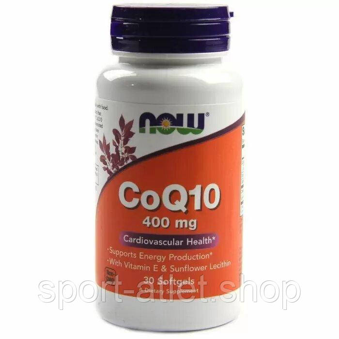 Натуральна добавка NOW CoQ-10 400 mg, 30 капсул, фото 1