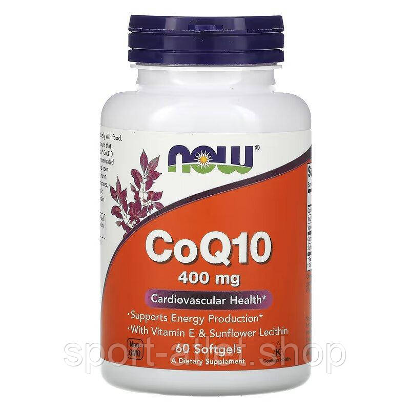 Натуральна добавка NOW CoQ-10 400 mg, 60 капсул, фото 1