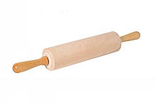 Качалка для тіста дерев'яна, довжина розкочування 320 мм, діаметр 80 мм, з крутятся ручками Winco WRP-13