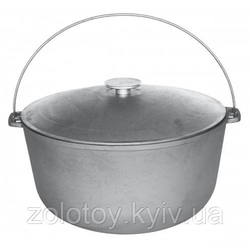 КАЗАН ТУРИСТИЧНИЙ ЧАВУННИЙ З ДУЖКОЮ І КРИШКОЮ 40*21 СМ, ОБ'ЄМ 20 Л 00720 Біол
