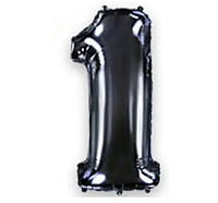 Фольгированный Шар Цифра "1" Черный, Высота 100 см (40") Flexmetal (Испания)