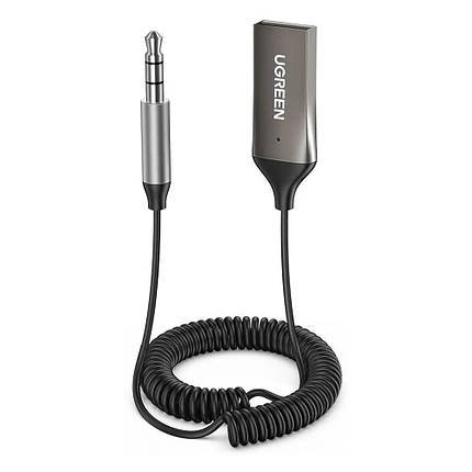 Bluetooth-адаптер Ugreen 70601 Bluetooth 5.0 автомобільний AUX з мікрофоном CM309 (Сірий), фото 2