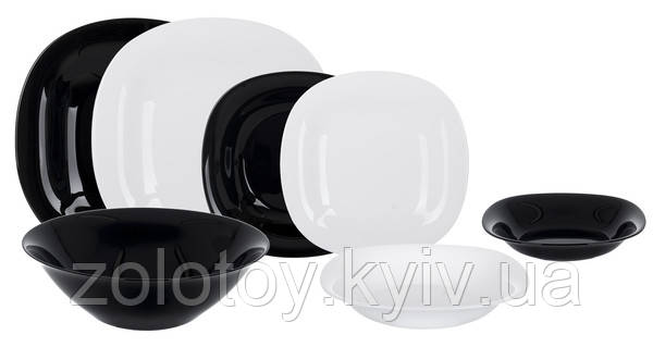 Столовий сервіз Carine Black&White 19 предметів Luminarc N1491