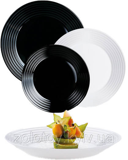 Столовий сервіз Harena Black & White 18 предметів N1518