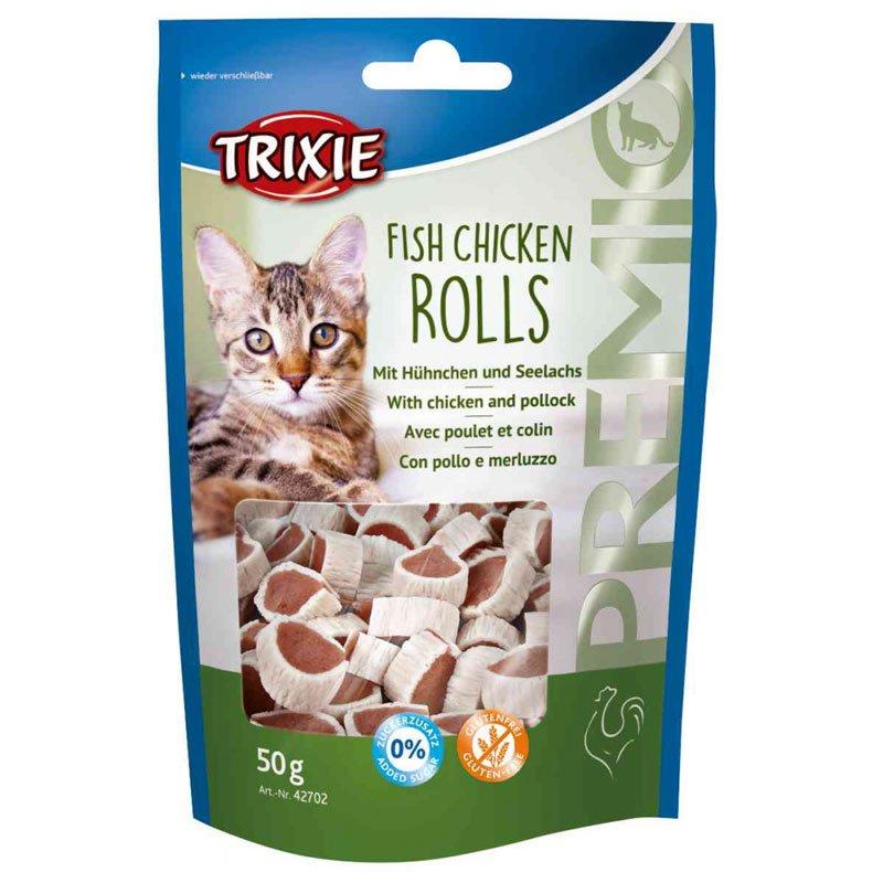 Лакомство для кошек Trixie Premio "Rolls" курица/минтай 50 г - фото 1 - id-p1685409443