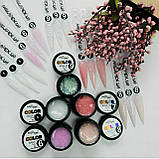 Молочна база з рожевими кружечками та глітером Color Base Nailapex №5, 30г, фото 2