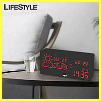 Электронные часы с погодой и LED подсветкой ( 181 × 83 × 41 мм ) VST-882-1 / Домашняя метеостанция