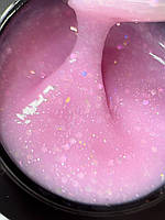 Холодно-рожева база з рожевими кружечками і глітером Color Base Nailapex №6, 8г