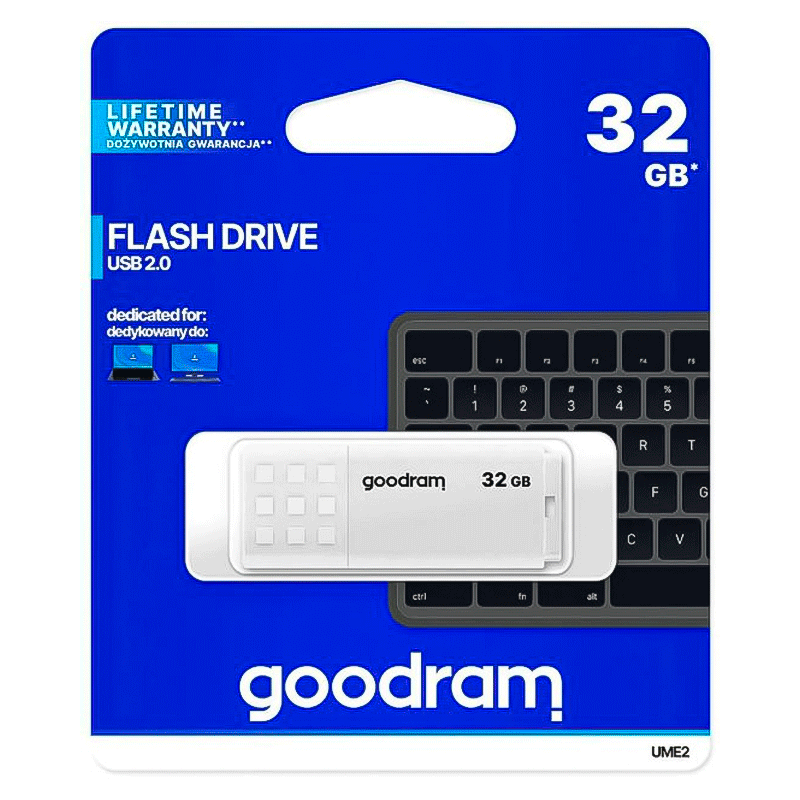 Flashka 32 GB Goodram Ume2 White для розміщення інформації (UME2-0320W0R11), фото 1