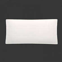 Тарілка прямокутна з тисненням порцеляновий Extra white 340х165 мм W0137