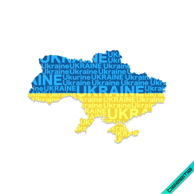 Термоаплікація Карта України, флаг [Власний розмір в асортименті]