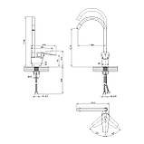 Кухонний кран Kroner KRM Odra-C032WHI з гнучким виливом, фото 5