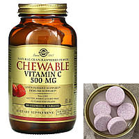 Жувальний вітамін С Solgar Chewable Vitamin C 500 mg 90 chew tab журавлина та малина