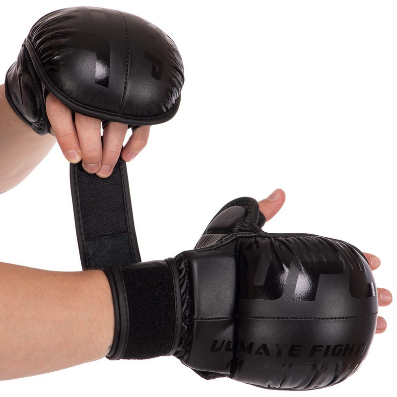 Шкіряні рукавички для єдиноборств ММА UFC BO-0554 чорний