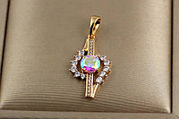Кулон Xuping Jewelry скрипковий ключ із каменем хамелеон усередині 2.2 см золотистий