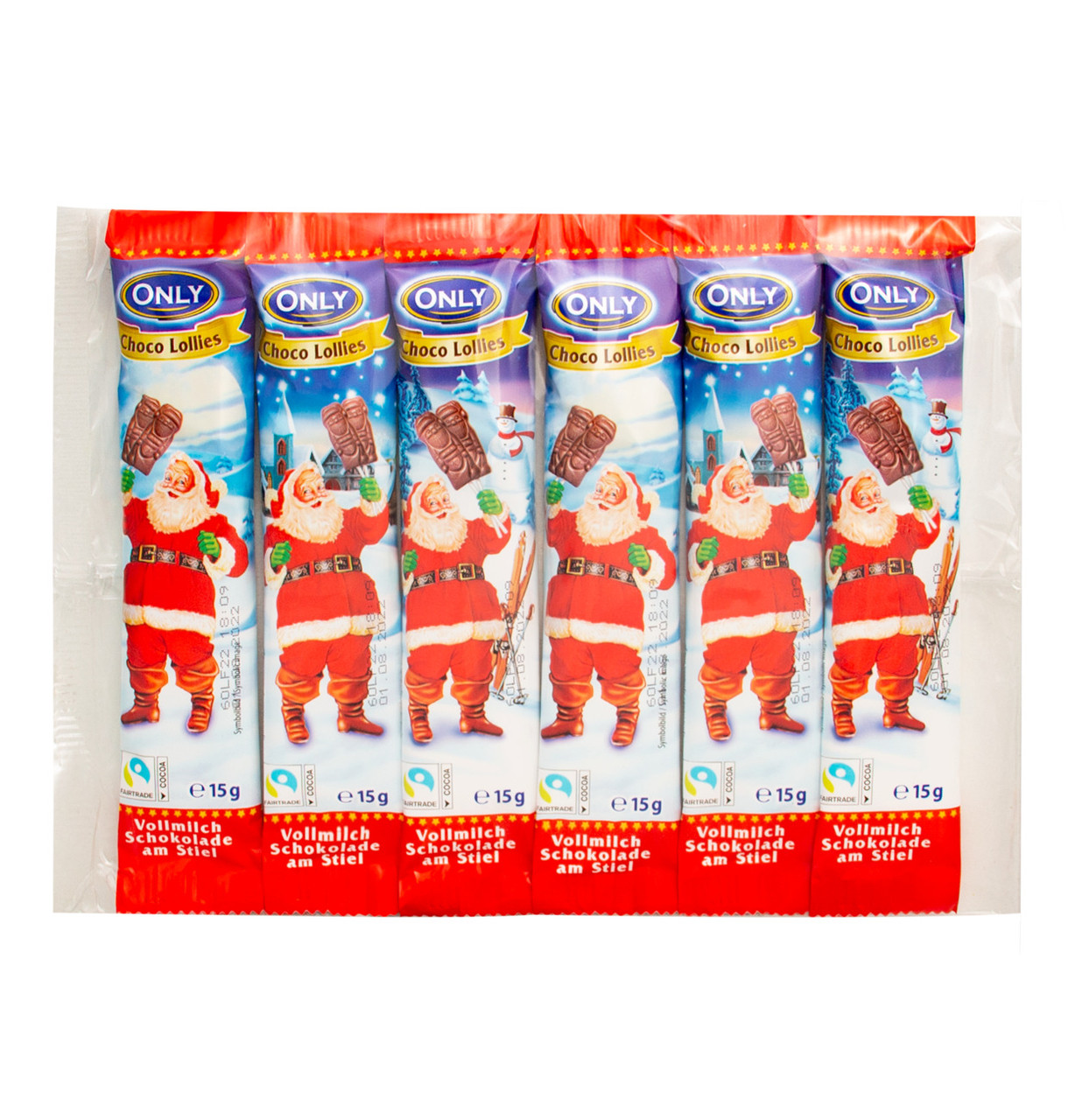 Цукерки з молочного шоколаду на паличці Only Christmas, 6*15 г, 40 шт/ящ